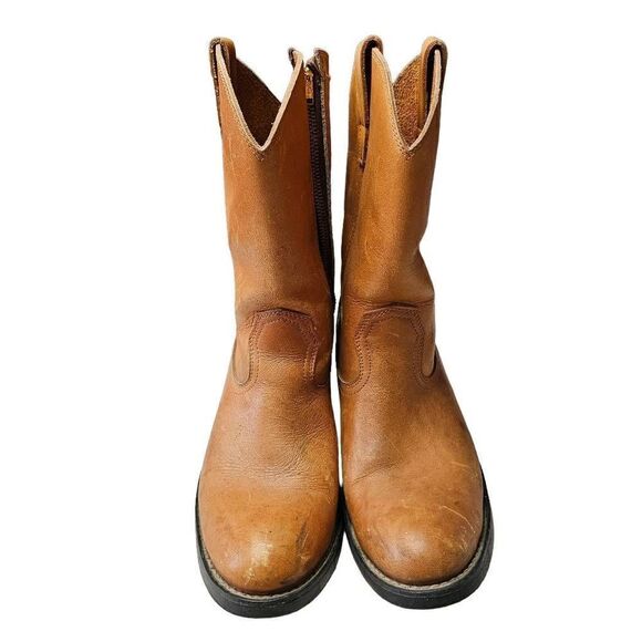 Texas Steer Leather Steel Toe Work Boot. Buckskin Size 7 - Picture 7 of 13